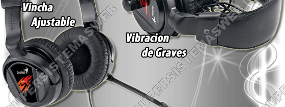 Auricular GAMER vincha c/Vibracion mic rebatible Genius HS-G500V