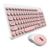 Combo Mouse + Teclado Inalambrico Rosa 2.4G Ultra Slim Soft Touch Noganet S5600RS