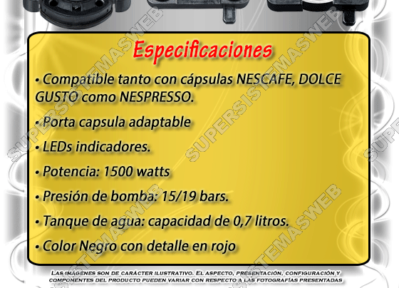 Cafetera Multicapsula / Molienda gruesa 1500w 19 bar Black Kanji  KJH-CM1500MC01